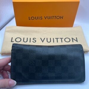 Louis Vuitton Damier Graphite Wallet Black Gray Long Bifold